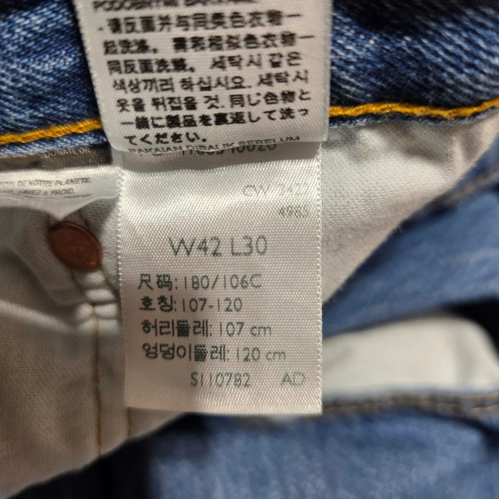 Levi's‎ 501 Original Fit Jeans Men 42x30 Blue Button Fly Straight Leg Denim